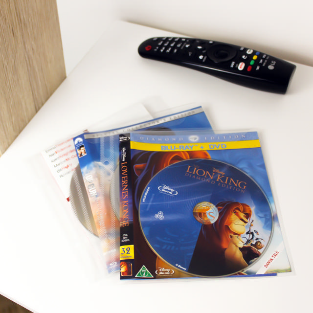 Enkele/dubbele Blu-Ray hoes met vilt & ringbandgaten