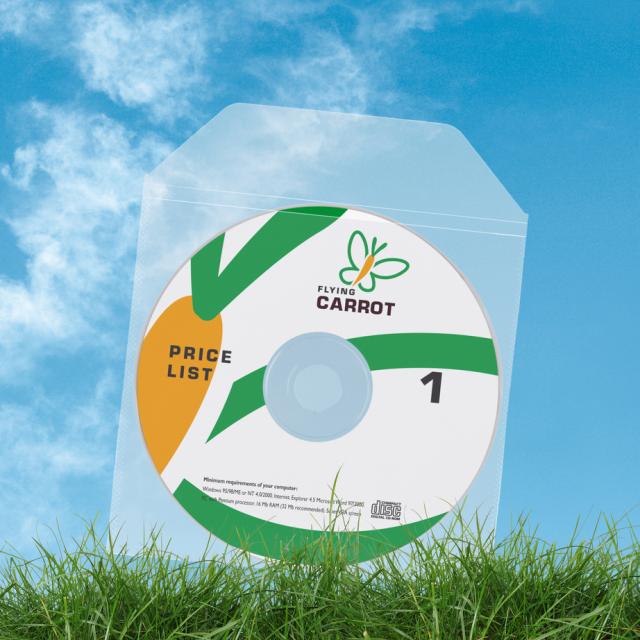 Biodegradable CD/DVD-hoes, met klep, niet-zelfklevend, 125 x 128 mm