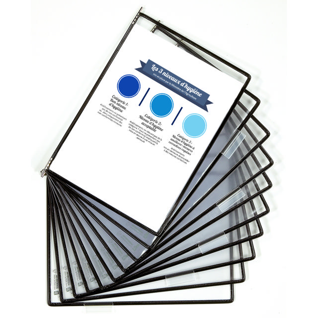 Tarifold antimicrobiële zichtpaneel, roestvrij staal scharnieren, A4, verticaal