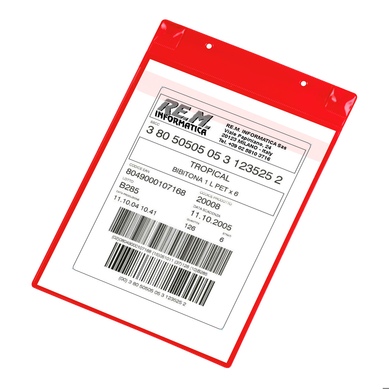 Magnetische logistieke identificatiehoes, met neodymiums en klep, A4, Verticaal