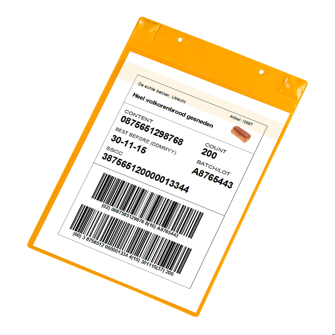 Magnetische logistieke identificatiehoes, met neodymiums en klep, A4, Verticaal