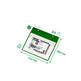 Magnetische logistieke identificatiehoes, met neodymiums en klep, A4, Horizontaal