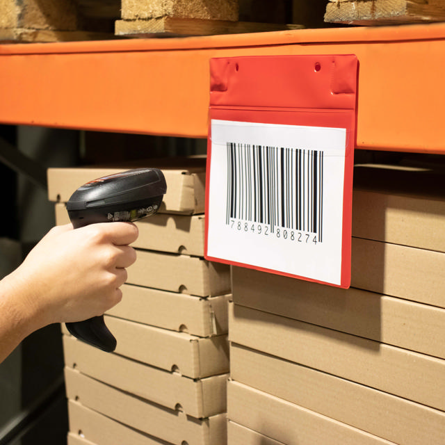 Magnetische logistieke identificatiehoes, met neodymiums en klep, A5, Horizontaal