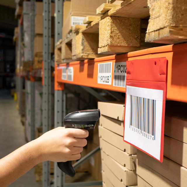 Magnetische logistieke identificatiehoes, met neodymiums en klep, A5, Horizontaal