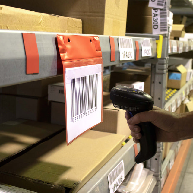 Magnetische logistieke identificatiehoes, met neodymiums en klep, A5, Horizontaal