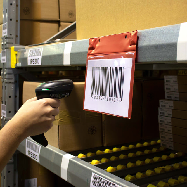 Magnetische logistieke identificatiehoes, met neodymiums en klep, A5, Horizontaal