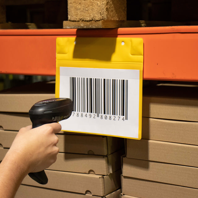 Magnetische logistieke identificatiehoes, met neodymiums en klep, A5, Horizontaal