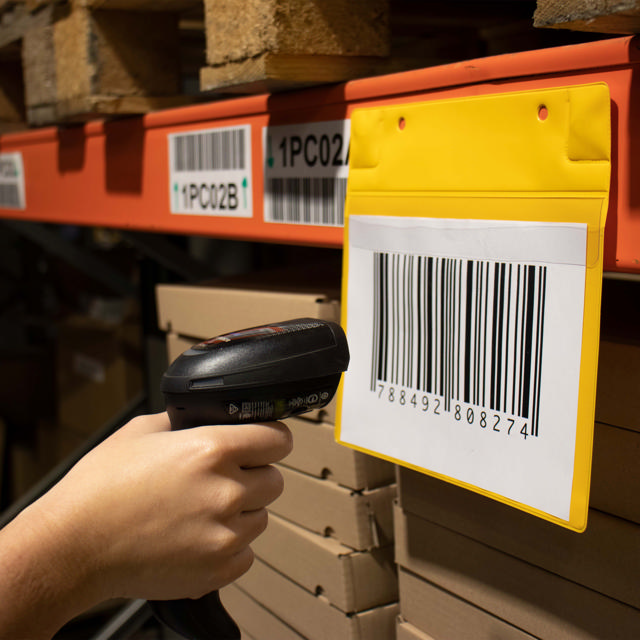 Magnetische logistieke identificatiehoes, met neodymiums en klep, A5, Horizontaal