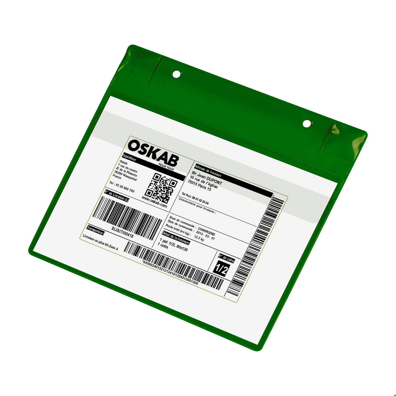 Magnetische logistieke identificatiehoes, met neodymiums en klep, A5, Horizontaal