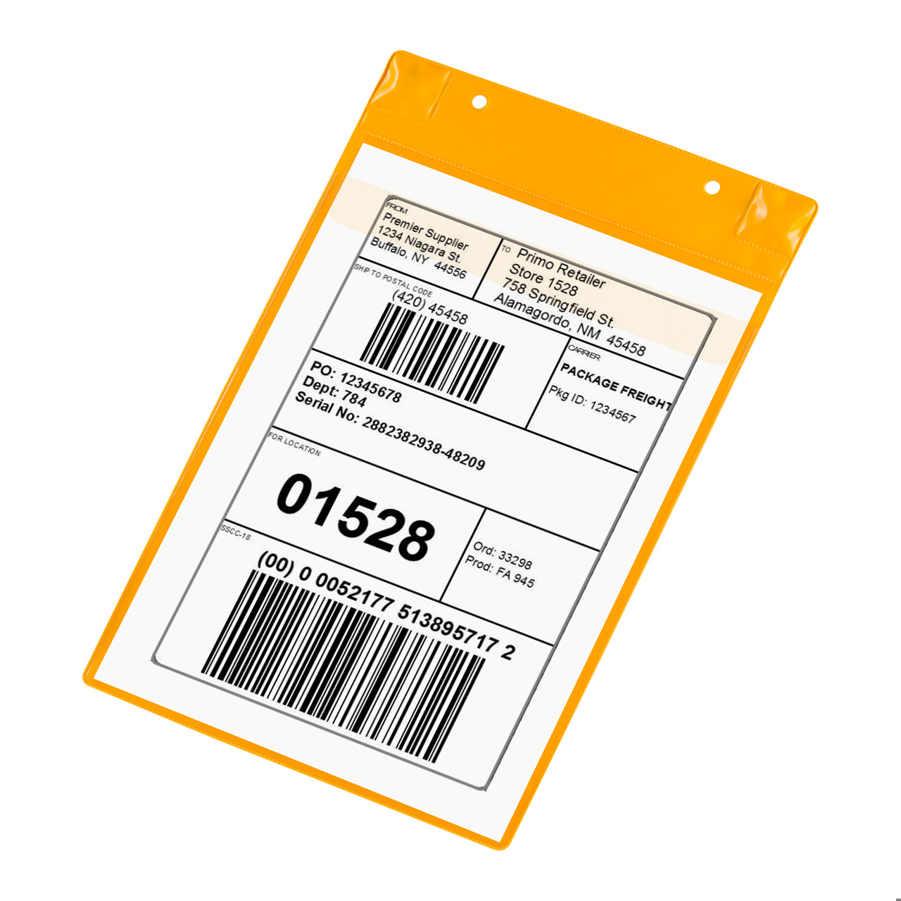 Magnetische logistieke identificatiehoes, met neodymiums en klep, A4 XL, Verticaal