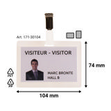Zelflaminerende badge, zonder klem, horizontaal