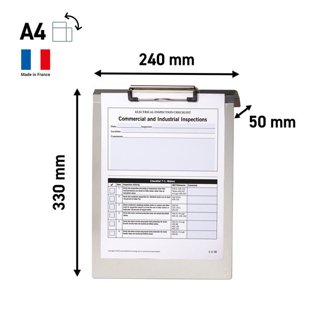 Hangend klembord, aluminium, A4, verticaal