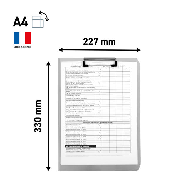 Klembord met klep, aluminium, A4, verticaal