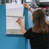 Magnetisch 4-rings presentatie ringband met rand, aluminium, A4, horizontaal