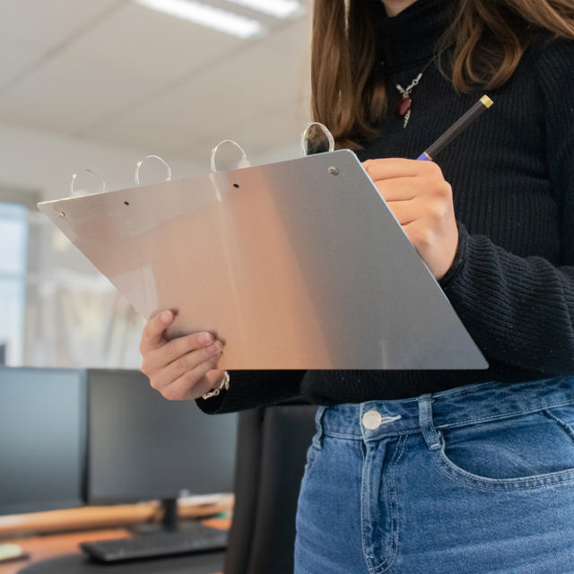 4-rings presentatie ringband, met magnetische bevestiging, Aluminium, A4, Liggend