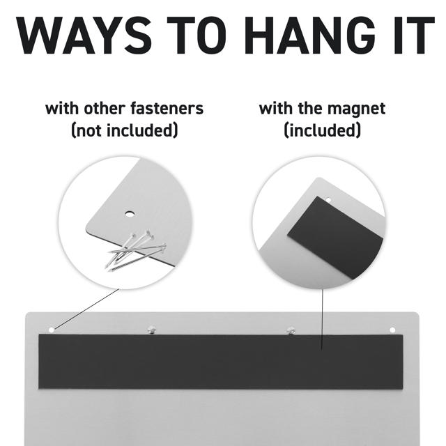 2-rings presentatie ringband, met magnetische bevestiging, Aluminium, A4, Liggend