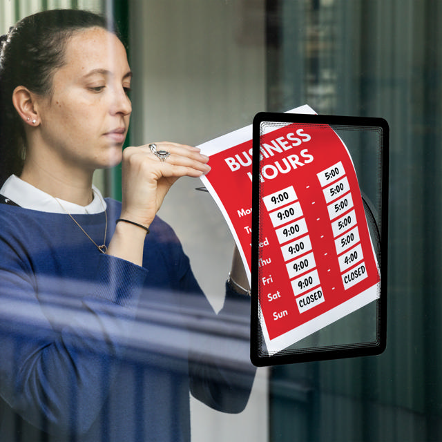 Magneto Window Grip displayframe, Voor ramen, herpositioneerbaar, A4