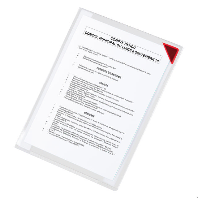 Kang Easy Clic zelfklevende presenteerhoes, herpositioneerbaar, A3, Rode hoek