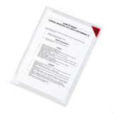 Kang Easy Clic zelfklevende presenteerhoes, herpositioneerbaar, A4, rode hoek