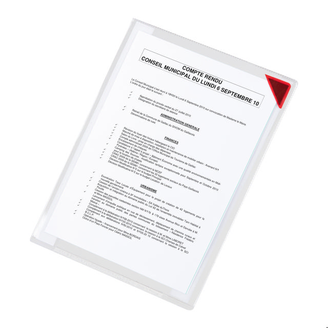 Kang Easy Clic zelfklevende presenteerhoes, herpositioneerbaar, A4, rode hoek