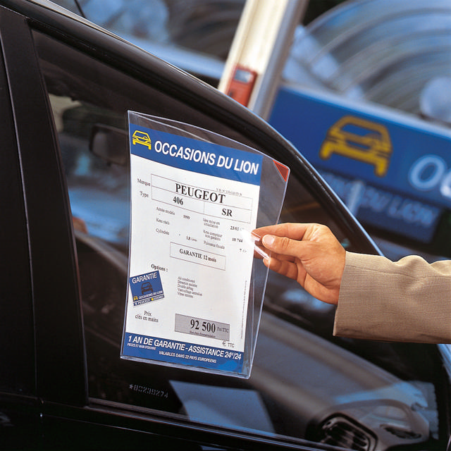 Kang Easy Clic zelfklevende presenteerhoes, herpositioneerbaar, A4, rode hoek