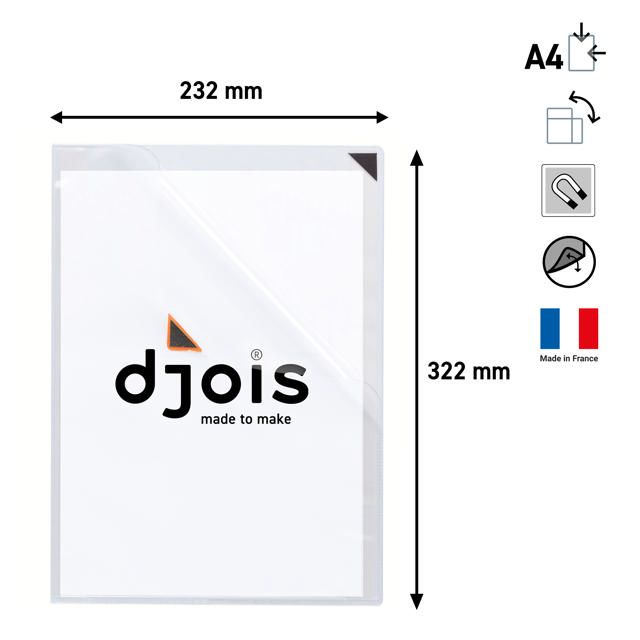 Kang Easy Clic zelfklevende presenteerhoes, herpositioneerbaar, A4, rode hoek