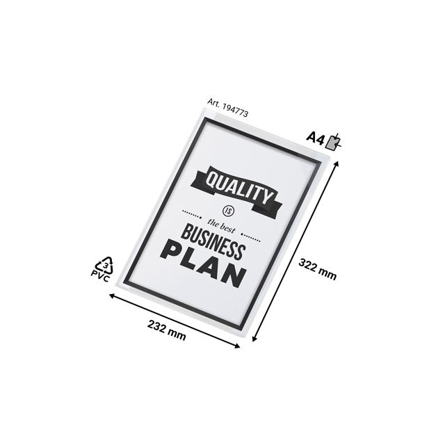 Kang Easy Load zelfklevende presenteerhoes, herpositioneerbaar, A4