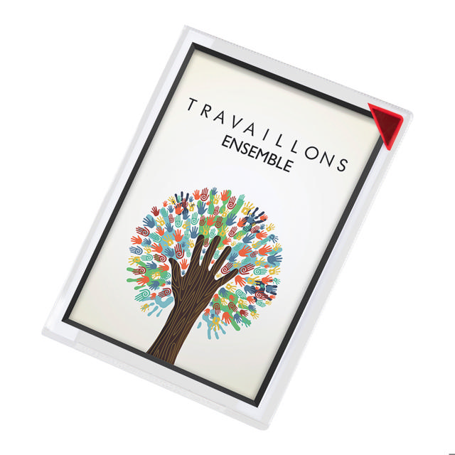 Kang Easy Clic zelfklevende presenteerhoes, herpositioneerbaar, A5, rode hoek