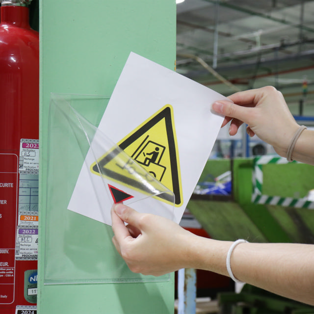 Kang Easy Clic zelfklevende presenteerhoes, herpositioneerbaar, A5, rode hoek