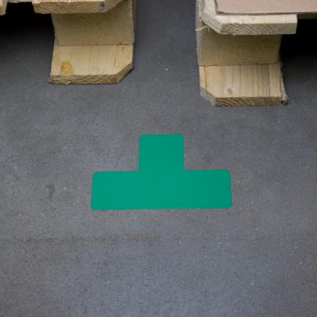 Zelfklevend vloermarkeringssymbool, vorm T