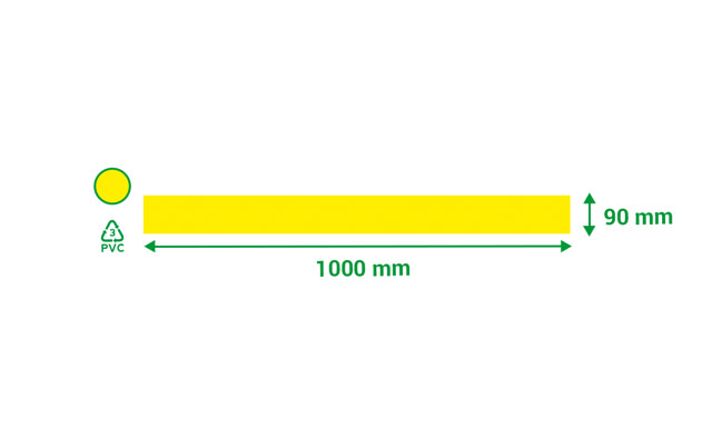 Zelfklevend vloermarkeringslijn, 90 x 1000 mm