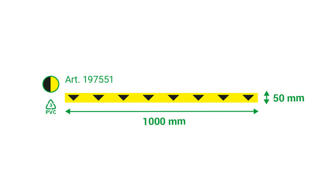 Zelfklevende vloermarkeringslijn, met pijlen, 50 x 1000 mm,