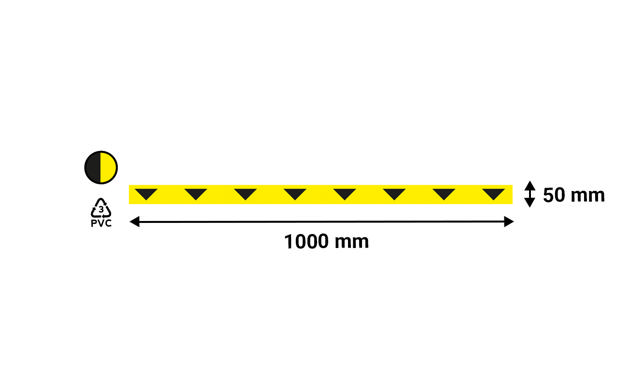 Zelfklevende vloermarkeringslijn, met pijlen, 50 x 1000 mm,