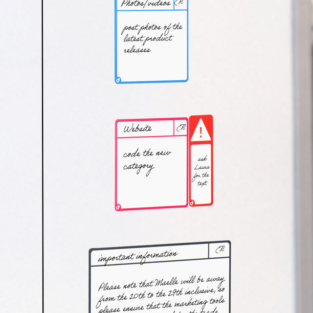 Magnetische opdrachtenkaarten, S, 75 x 75 mm