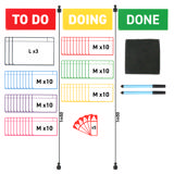 Magnetische taakkaartenset voor Kanban-bord, 3 kolommen, M-kaarten