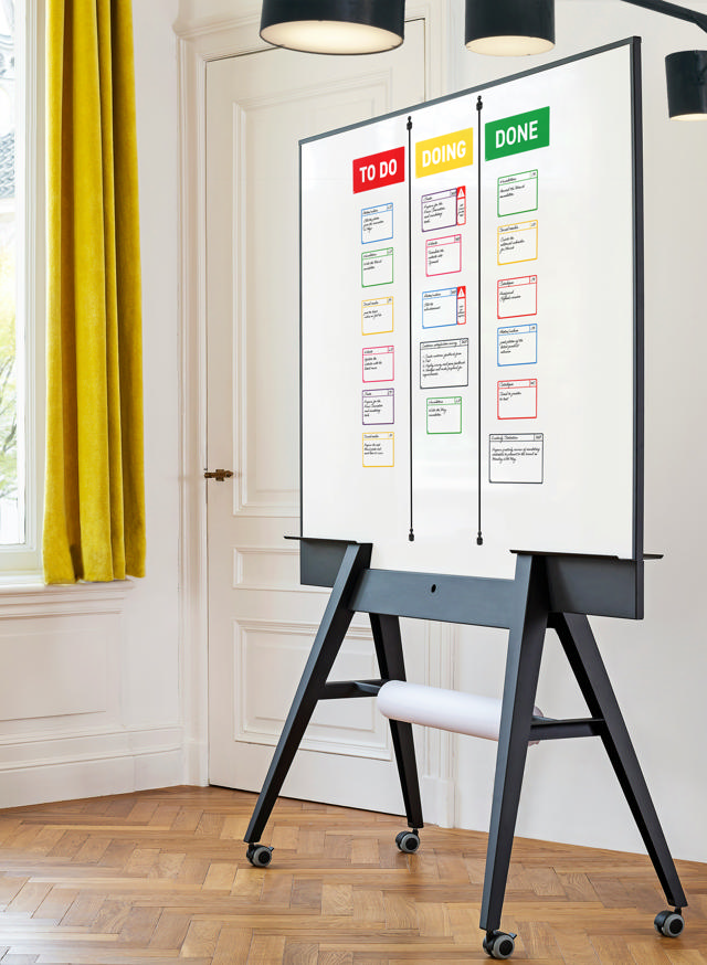 Magnetische taakkaartenset voor Kanban-bord, 3 kolommen, M-kaarten