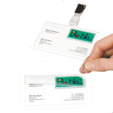 Zelf-lamineerende badget-set, horizontaal, met clips en insteekkaarten, horizontaal