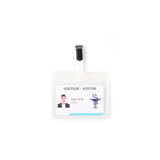 Bezoekers naambadge set, PVC, met clips en insteekkaarten, horizontaal