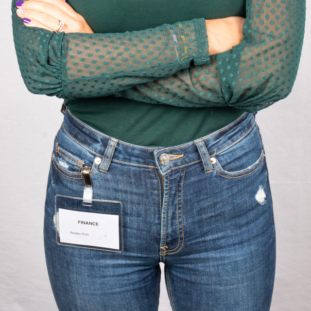 Bezoekers naambadge set, PVC, met clips en insteekkaarten, horizontaal