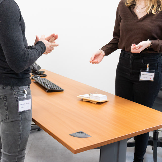 Bezoekers naambadge set, PVC, met clips en insteekkaarten, horizontaal