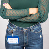 Bezoekers naambadge set, PVC, met clips en insteekkaarten, horizontaal