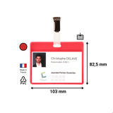 Bezoekers naambadge set, PVC, met clips en insteekkaarten, horizontaal