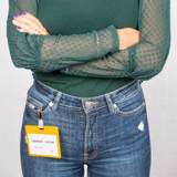 Bezoekers naambadge set, PVC, met clips en insteekkaarten, horizontaal