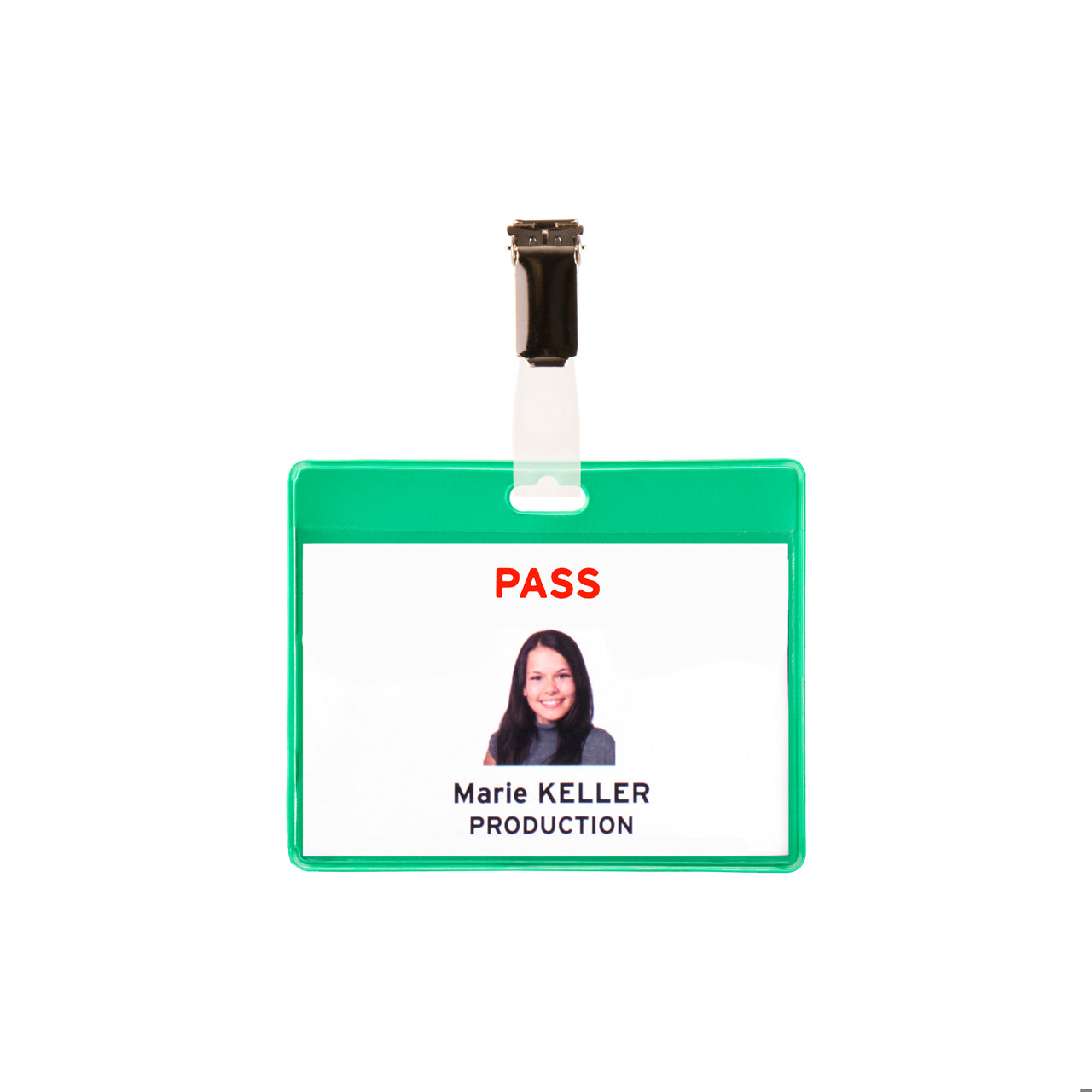 Bezoekers naambadge set, PVC, met clips en insteekkaarten, horizontaal