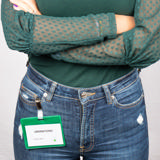 Bezoekers naambadge set, PVC, met clips en insteekkaarten, horizontaal