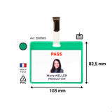 Bezoekers naambadge set, PVC, met clips en insteekkaarten, horizontaal