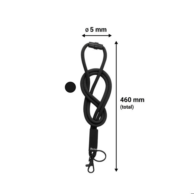 Zacht keycord, met draaihaak en sleutelring