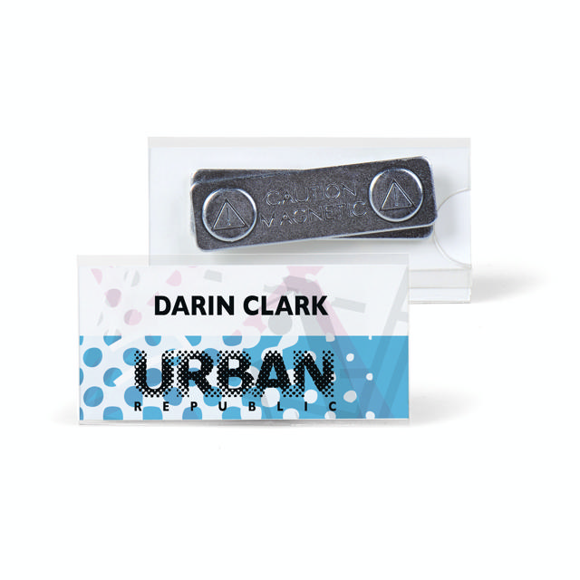 Magnetische naambadges, met insteekkaarten, 40 x 75 mm