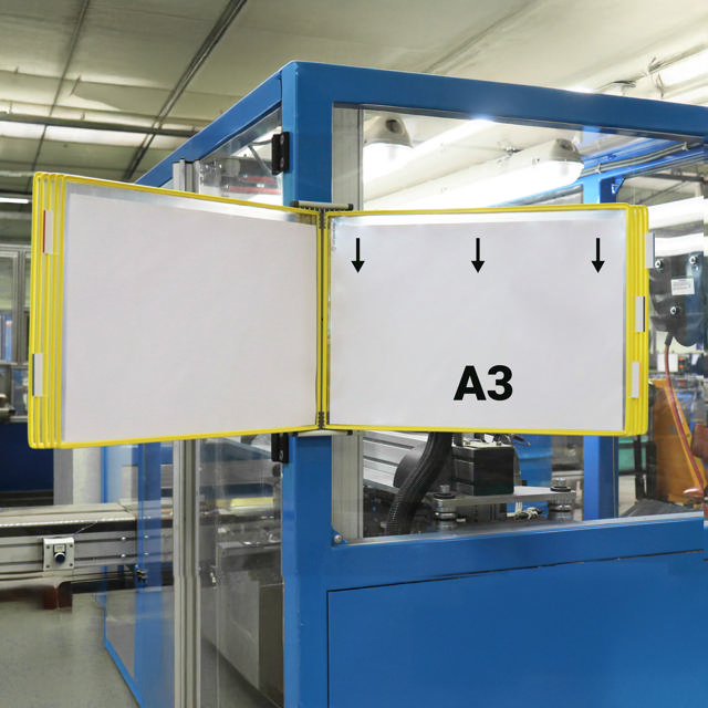 Lege Tarifold metalen wandmeubel, A4, voor 10 zichtpanelen, met zijstops