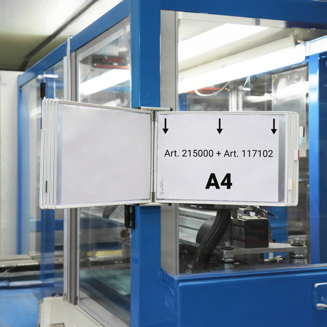 Lege Tarifold metalen wandmeubel, A5, voor 10 zichtpanelen, met zijstops